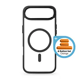 Чохол ArmorStandart Unit MagCase для Apple iPhone 17 Air Black + Orange Button Set