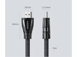 Кабель UGREEN HD140 HDMI Cable with Braided 1m Black (80401) - мініатюра 4