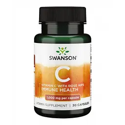 Витамин C Swanson 1000 мг (Rose Hips) – 30 caps, для иммунитета
