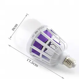 Світлодіодна лампа від комарів лампочка пастка комарів з електрошоком 220V світлодіодна - мініатюра 4