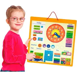 Магнітний календар Viga Toys з годинником англійською мовою (50377) - мініатюра 2