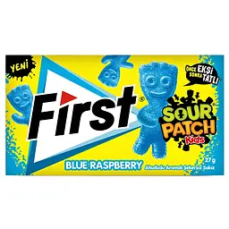 Жувальна гумка Sour Patch Kids FIRST Blue Raspberry зі смаком блакитної малини 27 г