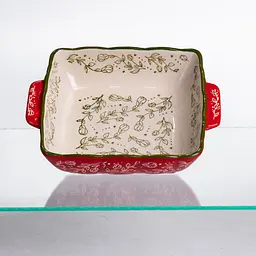 Форма для запікання Yiwu Vintage 20×16.5×4 (см) квадратна форма для випікання в духовці з ручками Червоний HM04-13 - мініатюра 2