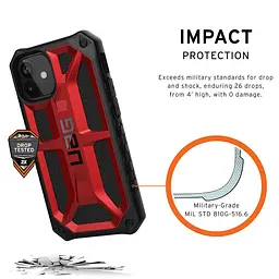 Чохол оригінальний протиударний UAG Monarch (Original) 112341119494 для iPhone 12 Mini (5.4") Crimson - мініатюра 8