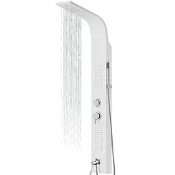 Душова панель Corsan Alto white LED з виливом A017MWHLEDW, Хром - мініатюра 2