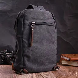 Рюкзак для чоловіків із щільного текстилю Vintage 22182 чорний - мініатюра 10