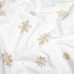 Наволочка Cosas Snowflakes gold фланелева 50х70 см золотиста (Flannel_SnowflakesGold_50x70) - мініатюра 3