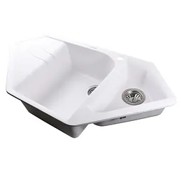 Гранітна мийка Globus Lux Garda білий 1000x500мм-А0007 000008750, Білий - мініатюра 3