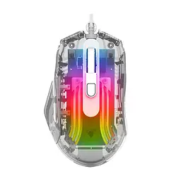 Дротова миша Jedel GM1400 ігрова з RGB підсвічуванням transparent