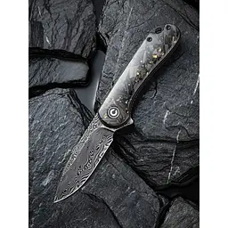Ніж складаний кишеньковий Civivi Elementum, (7.5 см) Damascus / Carbon Fiber сірий - мініатюра 8