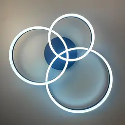LED люстра в чорному кольорі на 3 кільця | Line F | Арт. A8008/3 BK - мініатюра 4