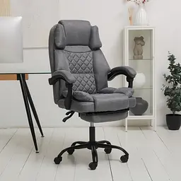 Крісло комп'ютерне DEXON ELITE з тканини з підставкою для ніг Cірий - мініатюра 13