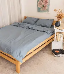 Постільна білизна полуторна Dushka Home Варена бавовна 20484 160х215 см сіра
