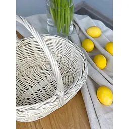 Великодній кошик із лози з однією ручкою Буковина Білий - мініатюра 4