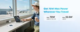 Мережевий зарядний пристрій Anker Charger - 70W, 3xUSB-C PD 3.0 & 1xUSB-A Black (7263069) - мініатюра 5