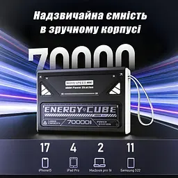 Потужний Повербанк для Ноутбука 100W 70000 mAh MOVESPEED Z70 Pro Power Bank для ноутбуку 65W - 100W 19V 20V 5A зі швидкою зарядкою - мініатюра 5