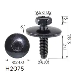 Гвинт з шайбою Mercedes, Renault (7703602059, A0089906901, 19838) (H2075)