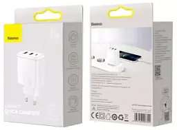 Мережевий зарядний пристрій Baseus Cube Fast Charger 2 USB+Type-C 30 W P10111402213-00 White - мініатюра 8