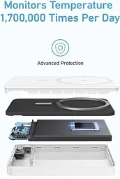 Повербанк Anker 334 MagGo 10000 mAh 20 W з бездротовою, магнітною зарядкою Magsafe для iPhone білий - мініатюра 4