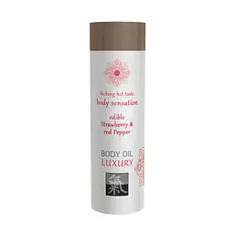 Їстівна масажна олія Shiatsu Body Oil Luxury Strawberry Red Pepper, 75 мл