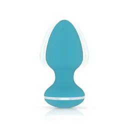 Анальна пробка Cala Azul Blanca Vibrating Anal Plug 8.3 см (бірюзовий) - мініатюра 5
