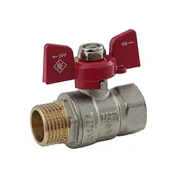 Кран кульовий Nolf Classic NFC.721-06-1/2" FM ГШМ, ручка "метелик" червона NF3126 - мініатюра 3