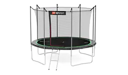 Батут Hop-Sport 12ft (366см) чорно-зелений з внутрішньою сіткою