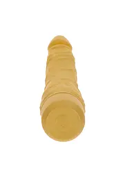 Вібратор Get Real Gold Dicker Slim Vibrator на батарейках, 16х4.7 см золотистий - мініатюра 4