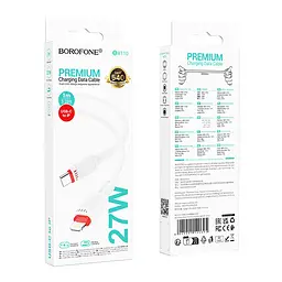 Кабель синхронізації Borofone BX110 Premium PD27W Type-C to Lightning 1м White (37237_3611049) - мініатюра 2
