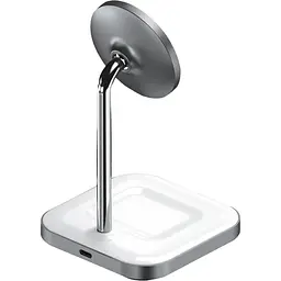 Бездротовий зарядний пристрій Satechi Magnetic Wireless Charging Stand Aluminum 2 in 1 Space Gray (ST-WMCS2M) - мініатюра 2