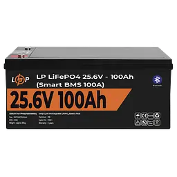 Акумулятор LP LiFePO4 24V (25,6V) - 100 Ah (2560Wh) (Smart BMS 100А) з BT пластик