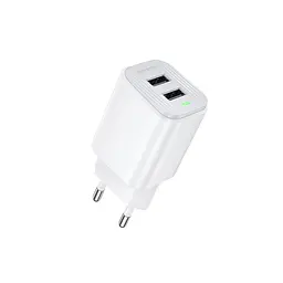 Мережевий зарядний пристрій BOROFONE BAS81A Star dual-port charger (EU) Білий