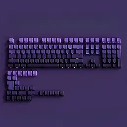 Набір кейкапів PBT Purple Gradient (130+) / Side-engraved / фіолетовий OEM-комплект для ANSI / ISO клавіатур