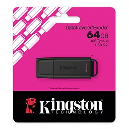 USB флеш накопичувач Kingston 64GB DataTraveler Exodia USB 3.2 Gen1 Black (DTXG2/64GB) - мініатюра 4