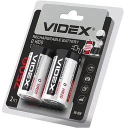 Акумулятори Videx HR20 D 7500mAh double blister 2 шт. (HR20/7500/2DB)