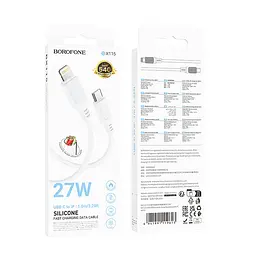 Дата кабель Borofone BX115 Lotto Type-C to Lightning 27W (1m) White - мініатюра 5