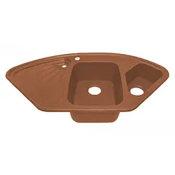 Кухонна мийка Adamant CONSENSUS terra-cotta 1045x575x190 мм, кутова з крилом 104,5 см - мініатюра 2