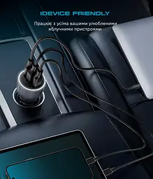 Потужний автомобільний зарядний пристрій у прикурювач 120W з підтримкою Power Delivery та Quick Charge 3.0, роз"єми 2xUSB-C та USB, швидка зарядка для ноутбука, телефону та планшета, ArmorStandart (ARM70026) - мініатюра 11