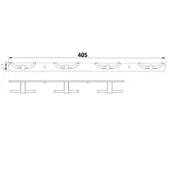 Планка з гачками подвійними 4x2 Perfect Sanitary Appliances RM 1503-4, Хром - мініатюра 4