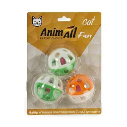 Набір м'ячиків AnimAll Fun Cat для котів пластик 3 шт