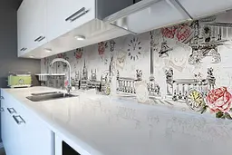 Кухонний фартух Будапешт вінілова наклейка вантажу ретро місто олівець Сірий 60х200 см Happy Pocket Z180876 - мініатюра 6