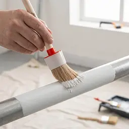 Пензель круглий Polax № 4, 25 мм, тип «Стандарт», професійний, змішаний ворс, дерев'яна ручка (08-002) - мініатюра 7