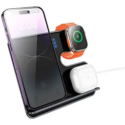 Зарадка Qi HOCO Falcon 3-in-1 desktop vertical wireless fast charging CQ19 |15W|
