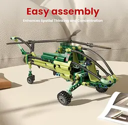 Конструктор вертоліт Mould King Exploration Helicopter авіція військовий розвідувач авіація 284 деталей - мініатюра 5