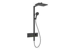 Душова система з термостатом Hansgrohe Raindance Alive Q 210x340 2jet EcoSmart з ShowerSelect Comfort brushed black chrome 24591340