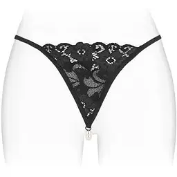Трусики-стрінги Fashion Secret Venusina з перлинною ниткою Black