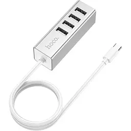 Мульти адаптер хаб Hoco HB1 4 в 1 USB to 4 USB 2.0 F 0.8 m