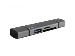 USB-хаб + картрідер Proove Arc Link 3-in-1 Silver (HBAL00210014) - мініатюра 2