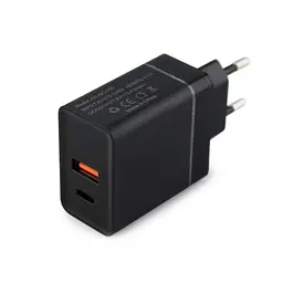 Зарядний пристрій для телефона 220 V USB/TYPE C чорний, quick charge 3.0, блок живлення для телефона