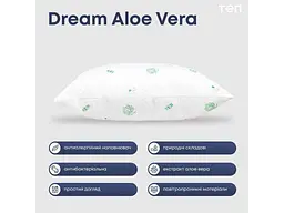 Подушка ТЕП 70*70 (Силіконізоване волокно) "DREAM COLLECTION" ALOE VERA (900г) (ультразвук) Вінтаж - мініатюра 3